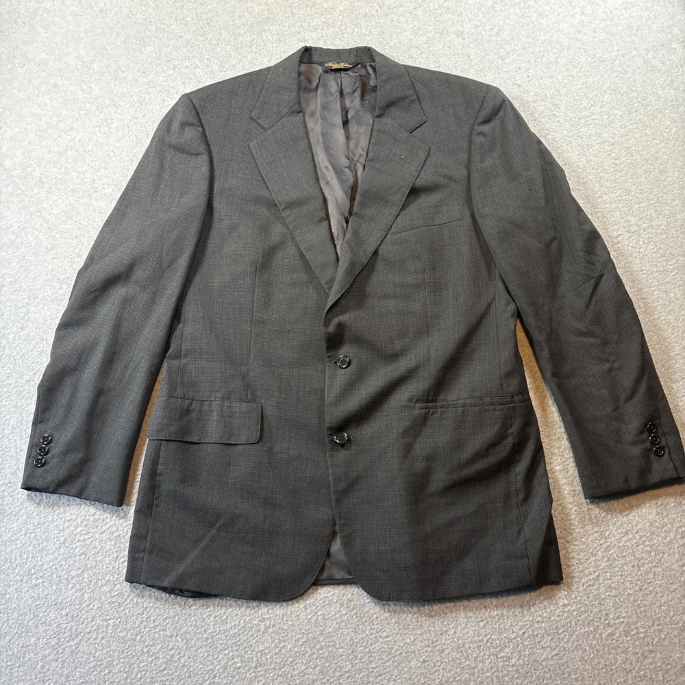 Brooks Brothers 42 R Suit Blazer Jacket Men's Dark Gray Vented W/ Shoulder Pads